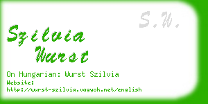 szilvia wurst business card